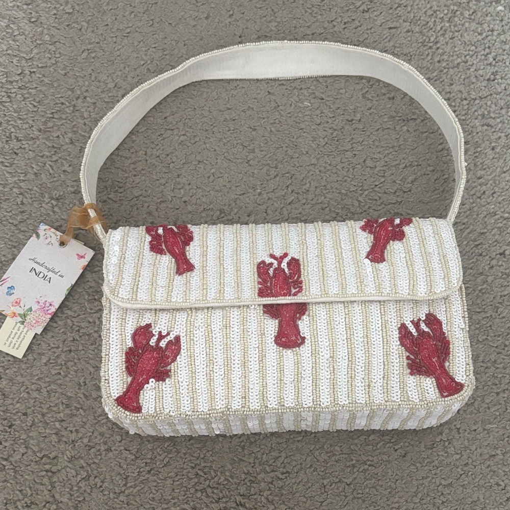 Viral NWT Beaded White Lobster Shoulder Bag